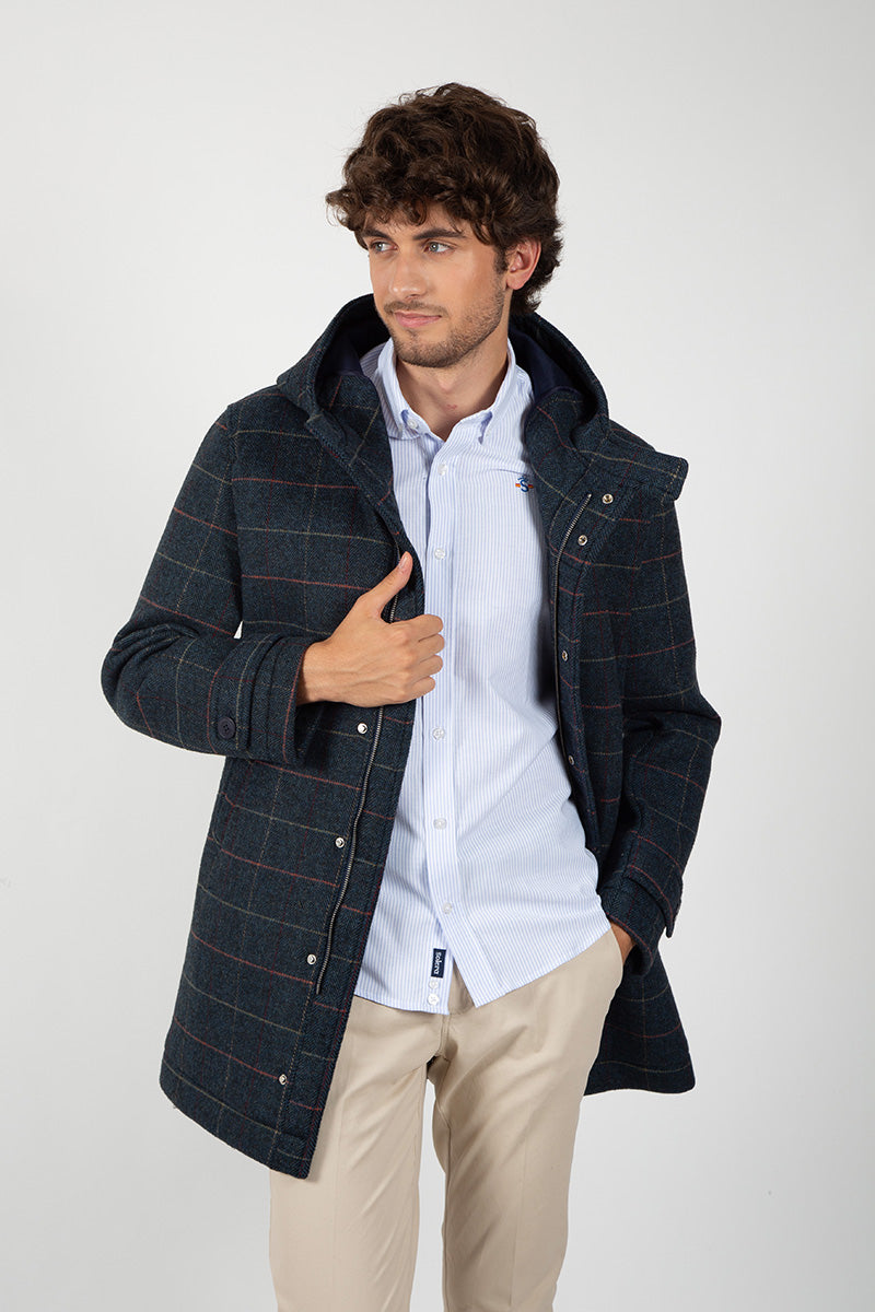 Navy jacket made of neoprene cloth