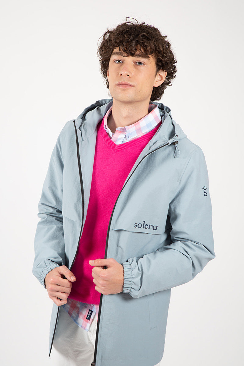 Parka Cortavientos Celeste