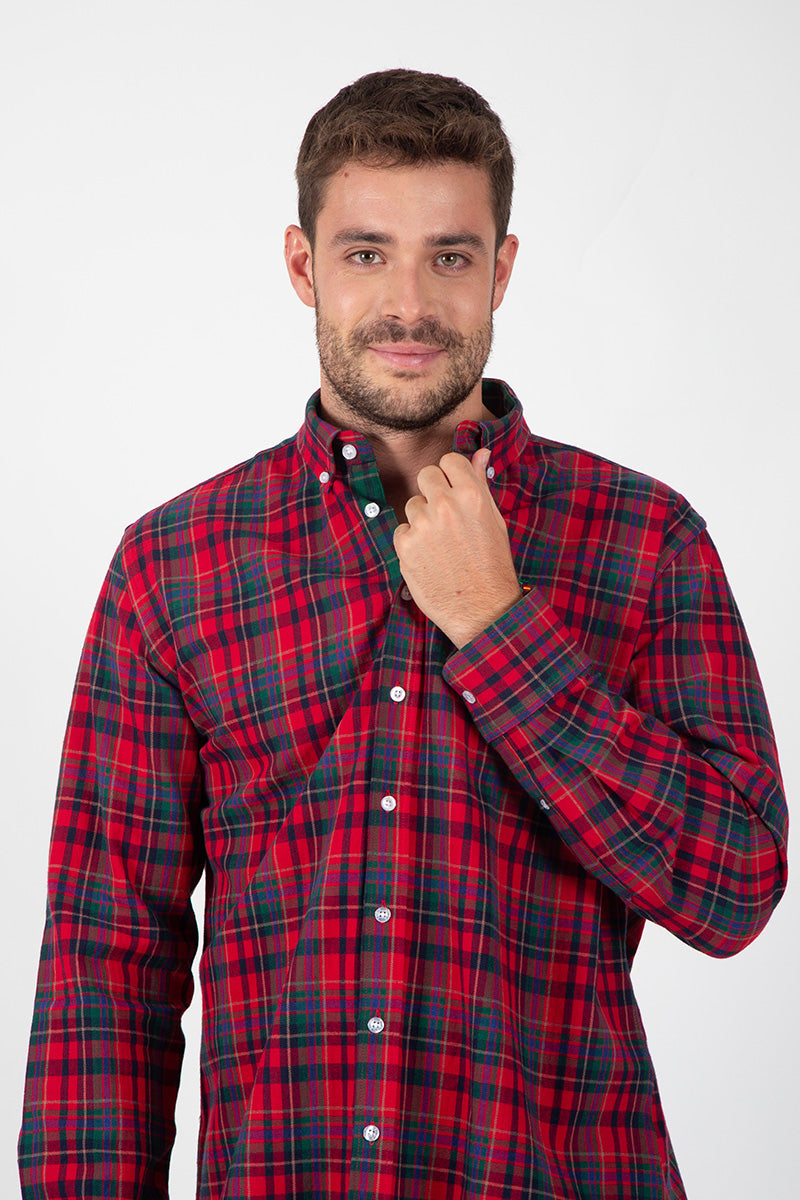 Camisa Cuadros Rojo y Verde