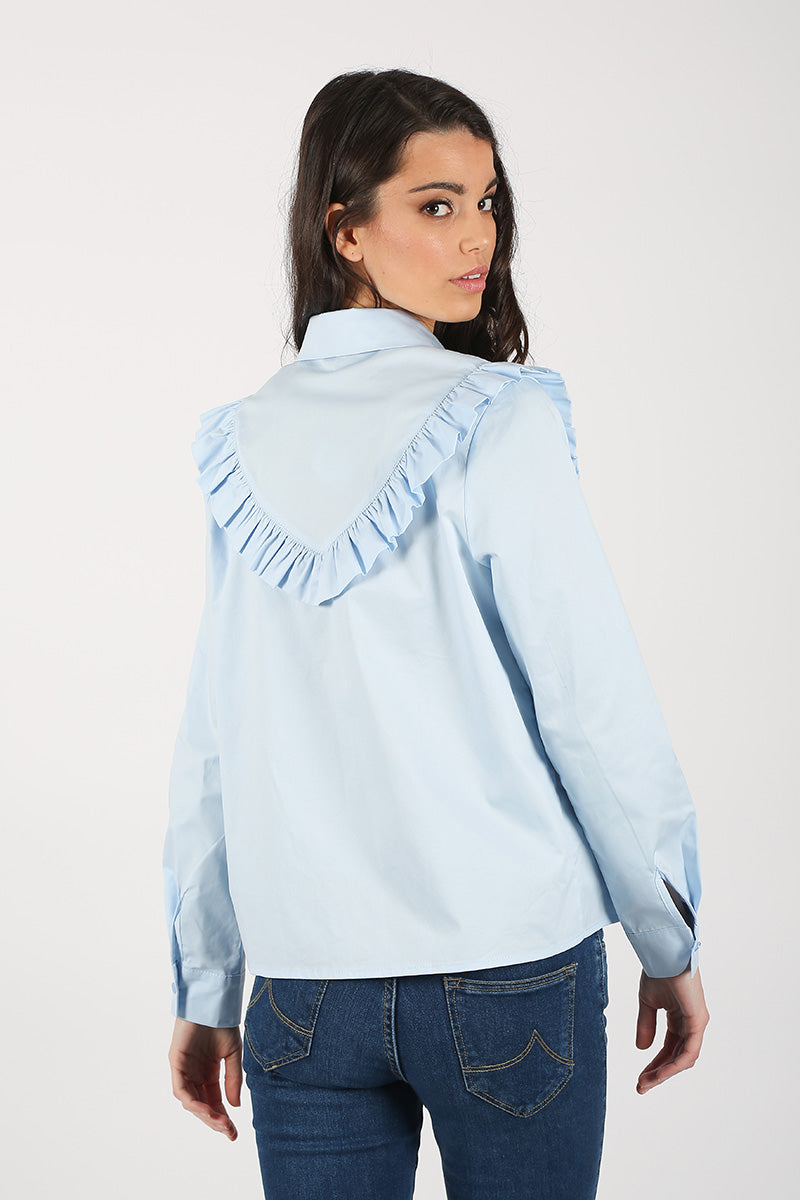 Blusa Celeste Volantes