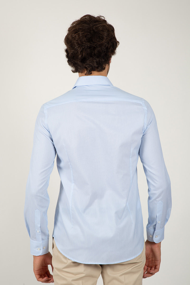 Camisa Azul Claro Gola Italiana