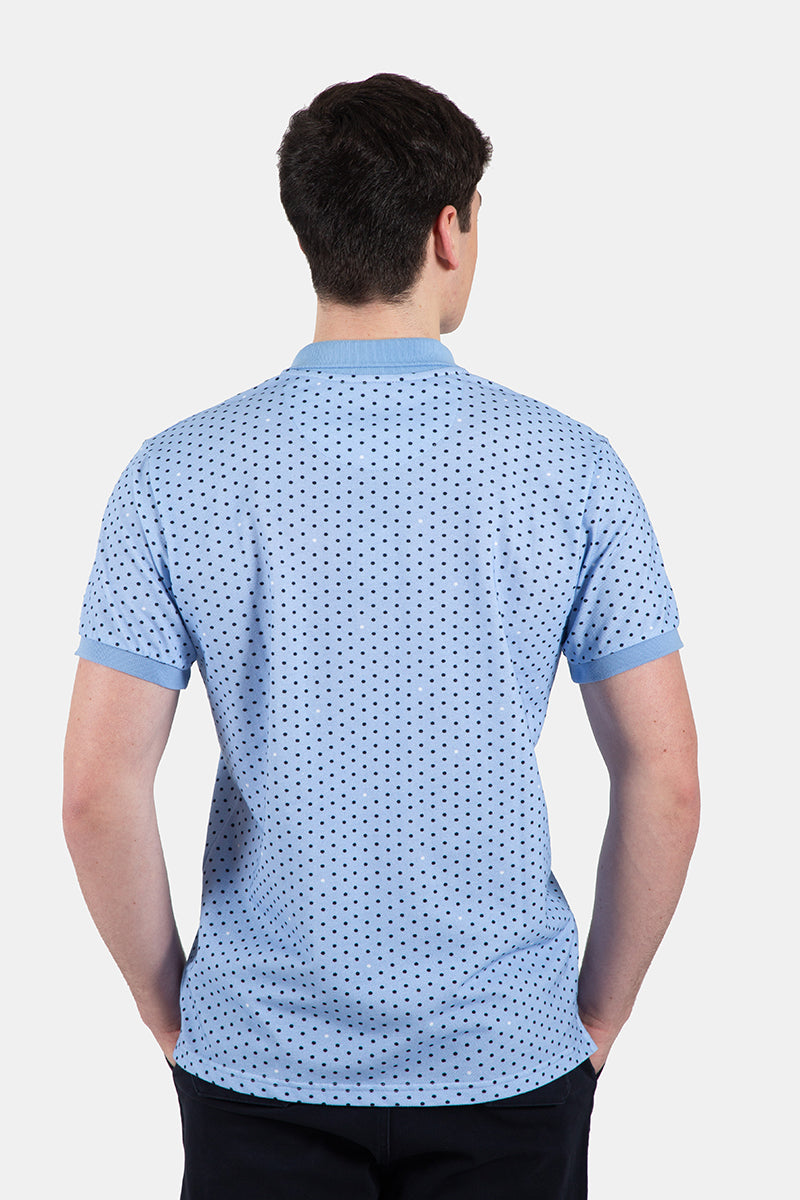 CAMISA POLO ESTAMPADA AZUL CLARO