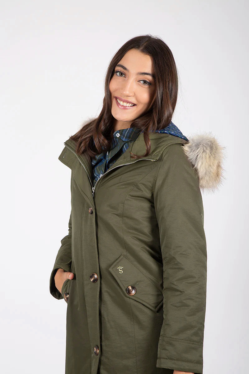 Parka gabardina acolchada Verde