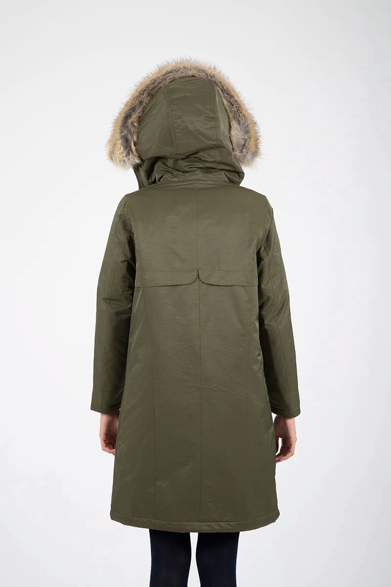 Parka gabardina acolchada Verde
