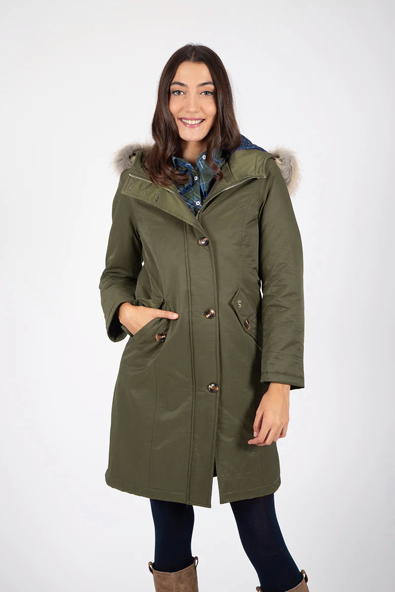 Parka gabardina acolchada Verde