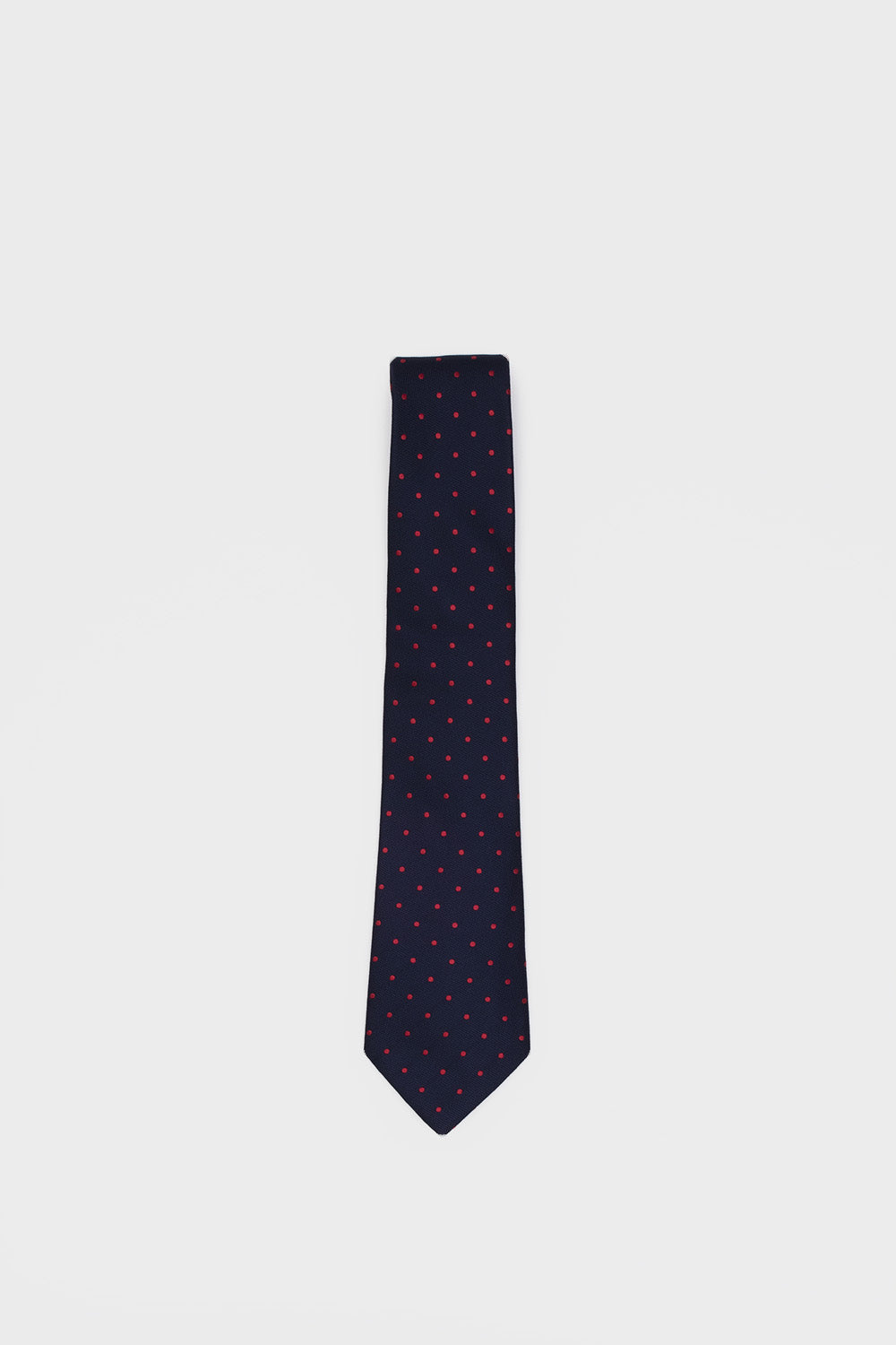 Grande cravate en tricot bleu marine et rouge