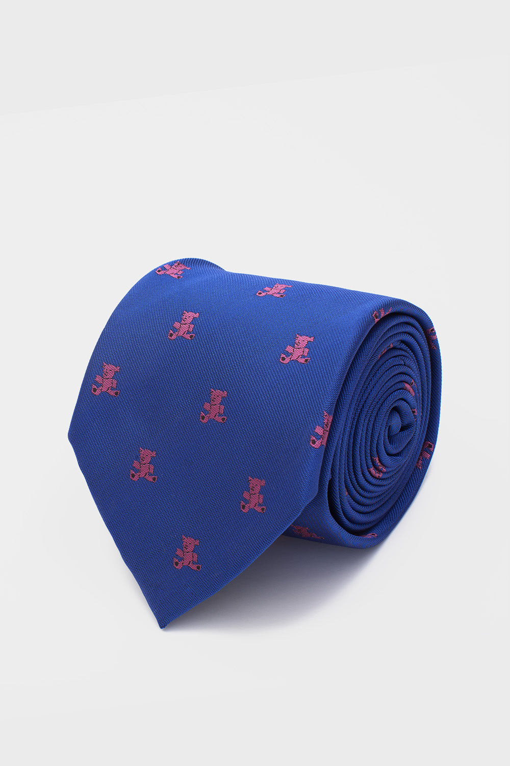Cravate Ours Bleu et Rose