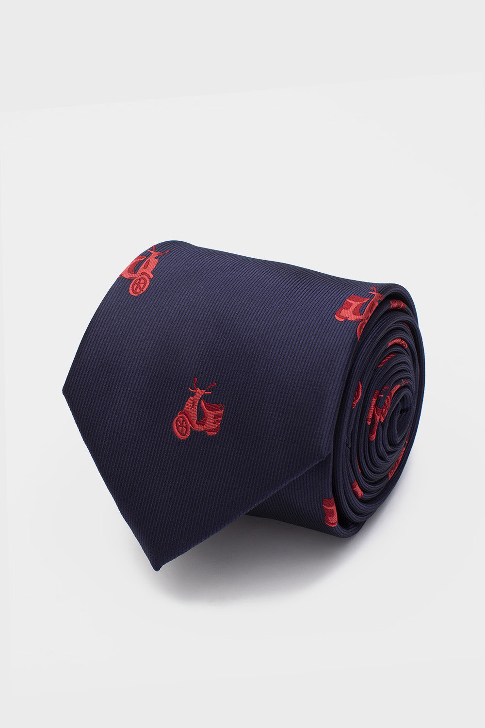 Cravate moteur bleu marine et rouge