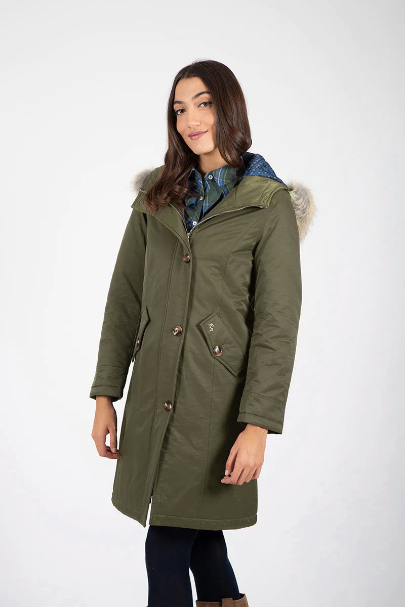 Parka gabardina acolchada Verde
