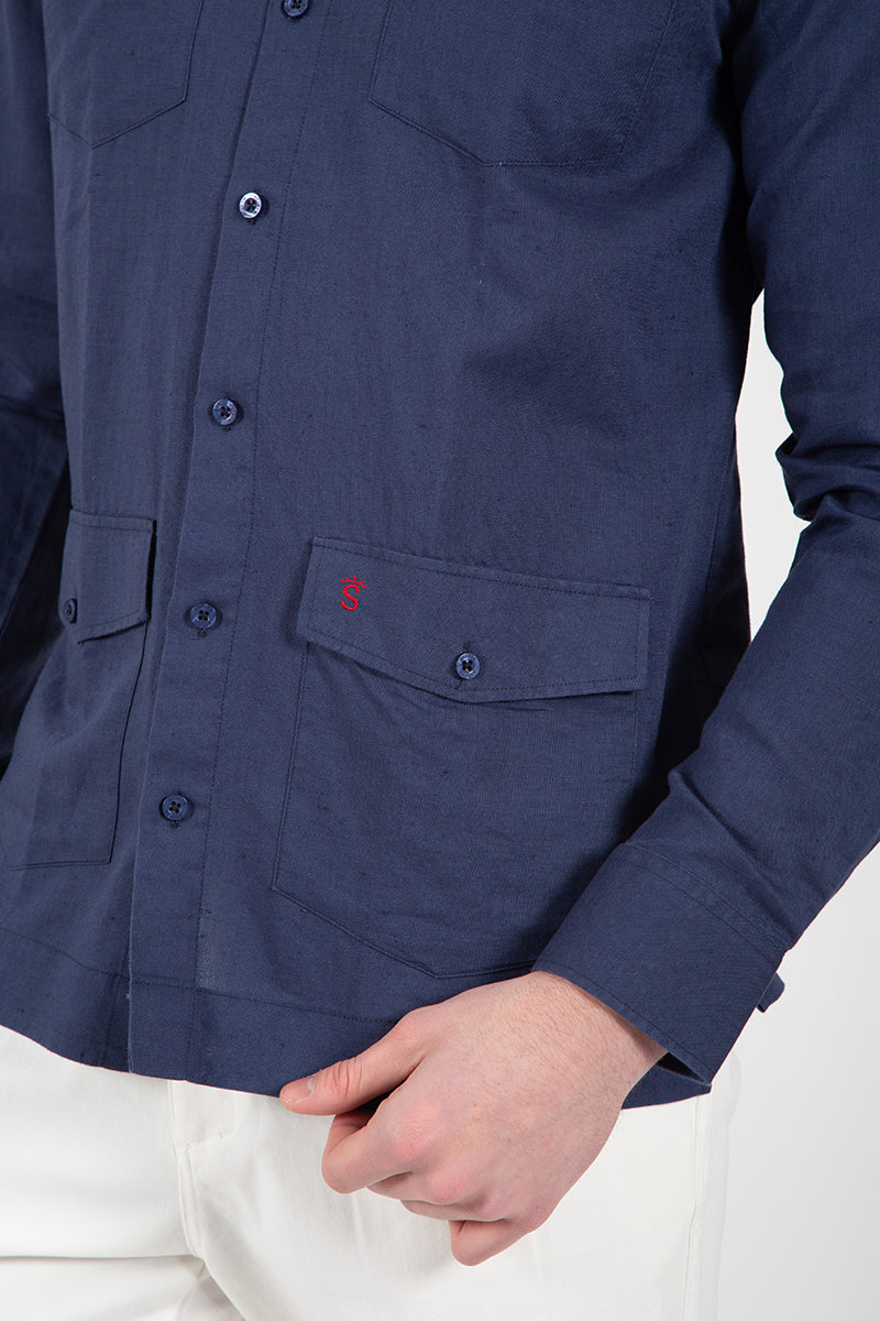 Camisa guayabera marinho