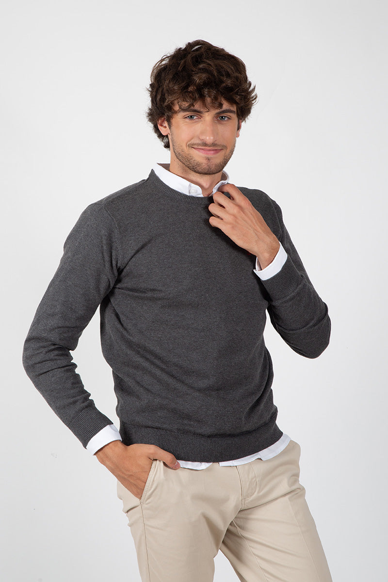 Jersey Cuello Redondo Gris