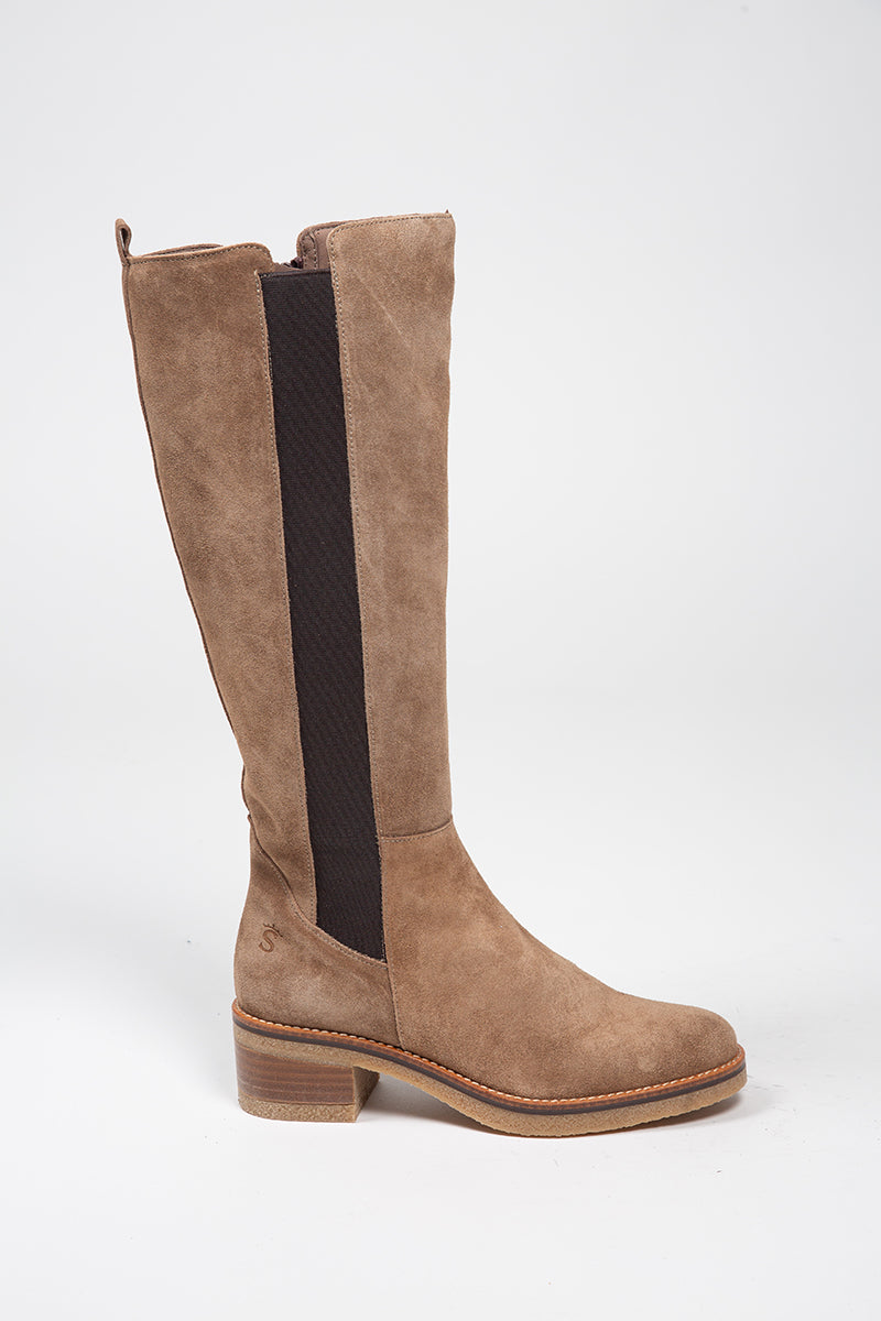 Taupe elastic boot