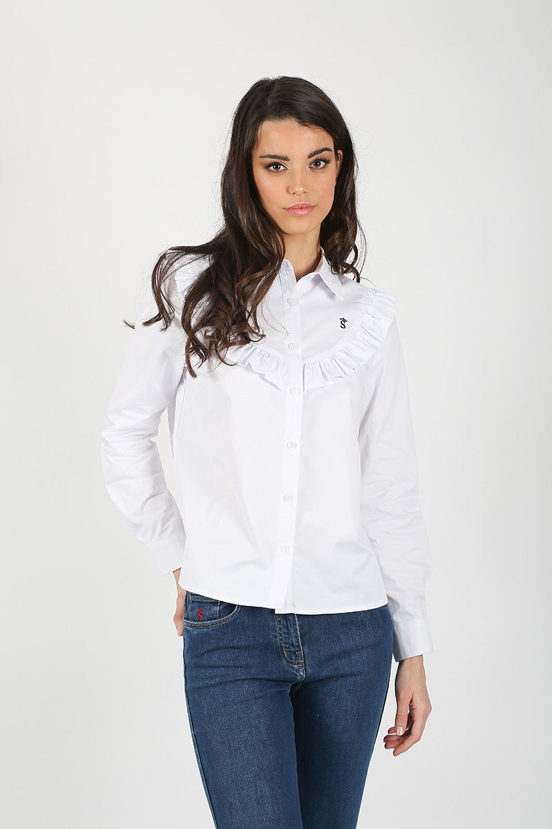 Blusa Blanca Volantes