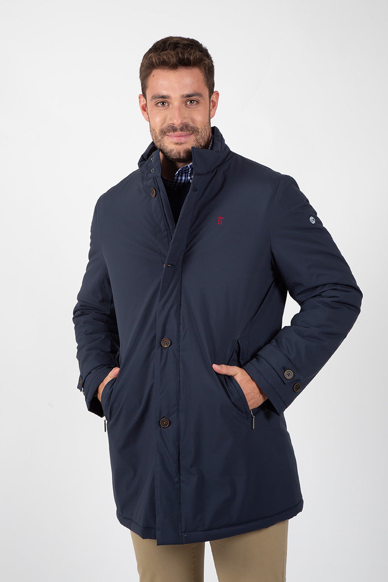 Parka Trench Abotonado Marino