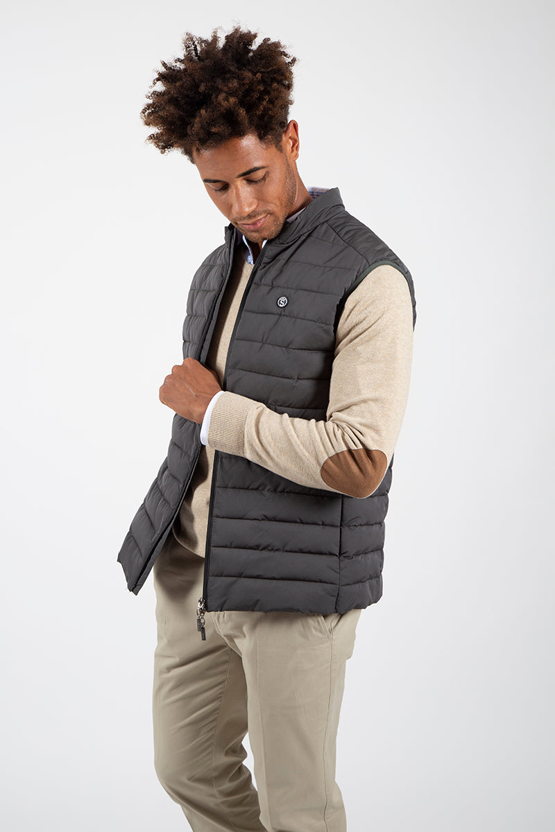 Gilet Ultraléger Bandes Grises