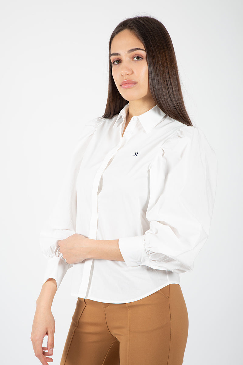Blouse bouffante blanche