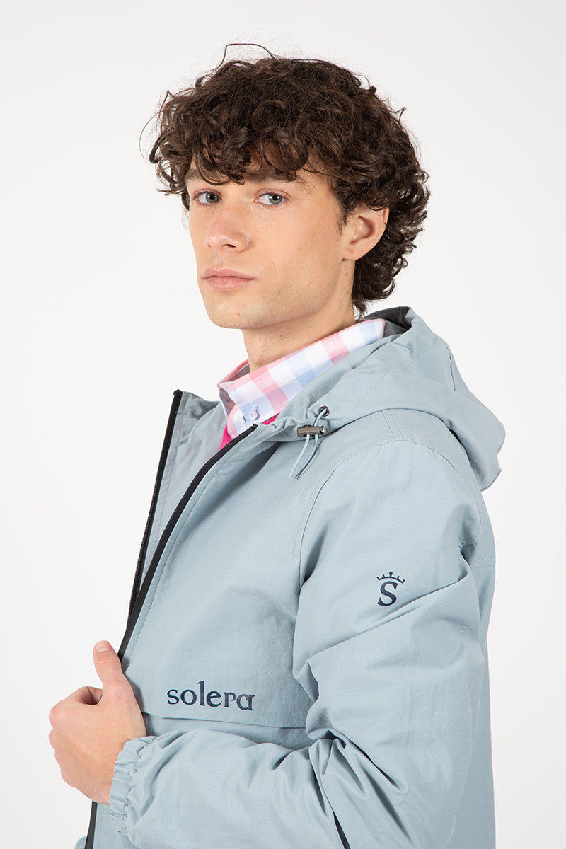Parka Cortavientos Celeste