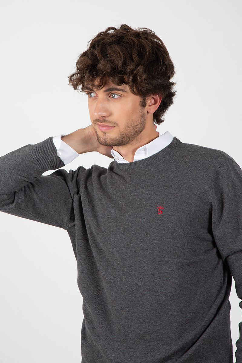 Jersey Cuello Redondo Gris