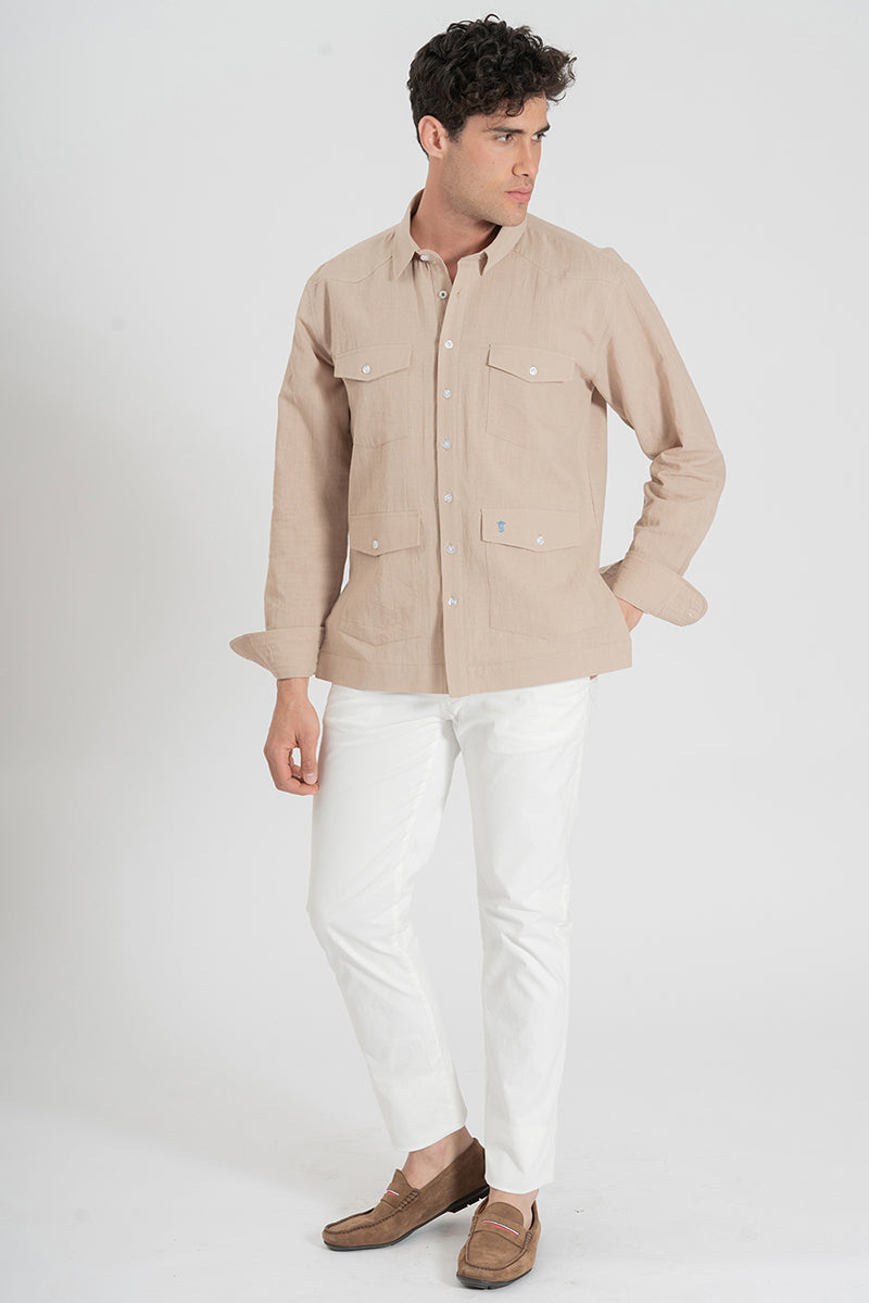 Camisa guayabera tierra