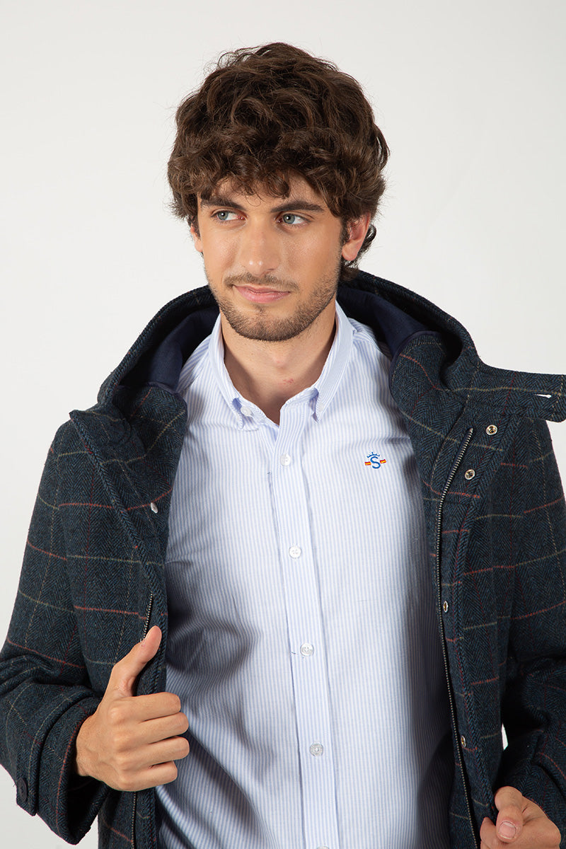 Navy jacket made of neoprene cloth