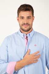 Camisa vichi Celeste Contrastes Rosa