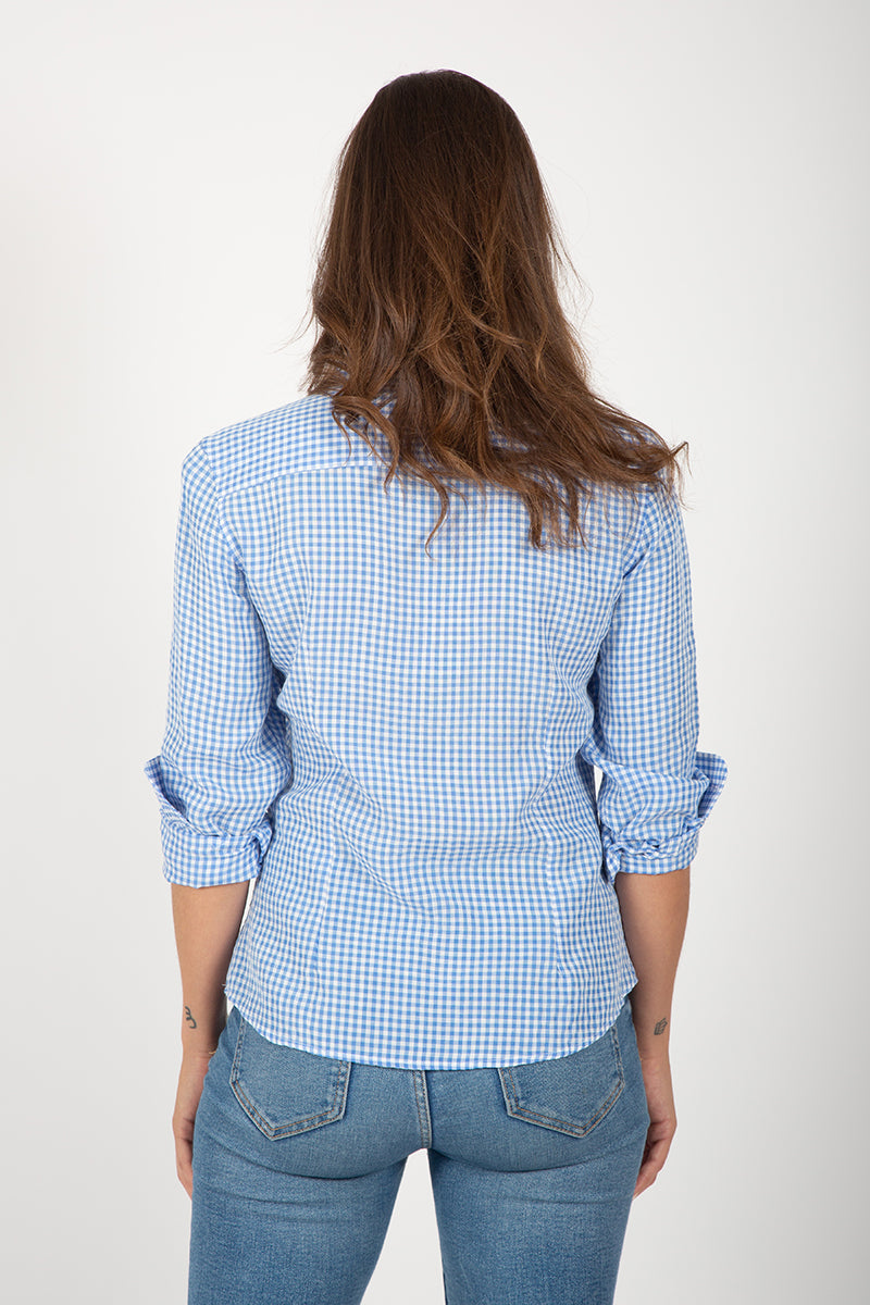 Camisa cuadro celeste