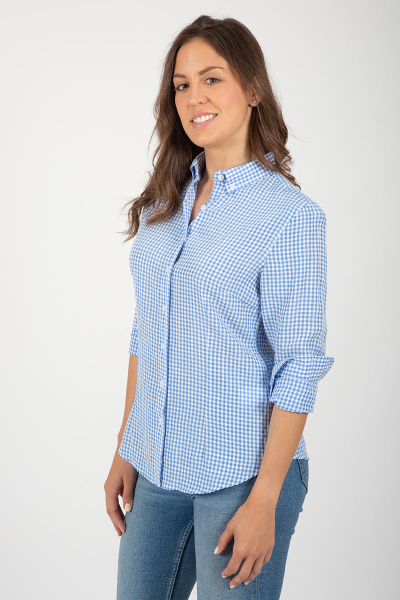Camisa cuadro celeste