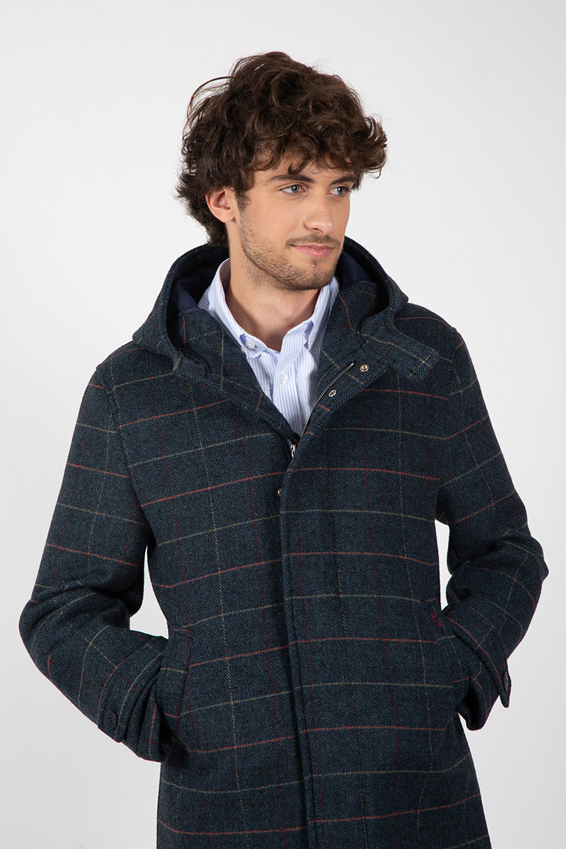 Navy jacket made of neoprene cloth