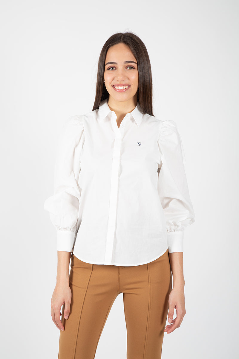 Blouse bouffante blanche
