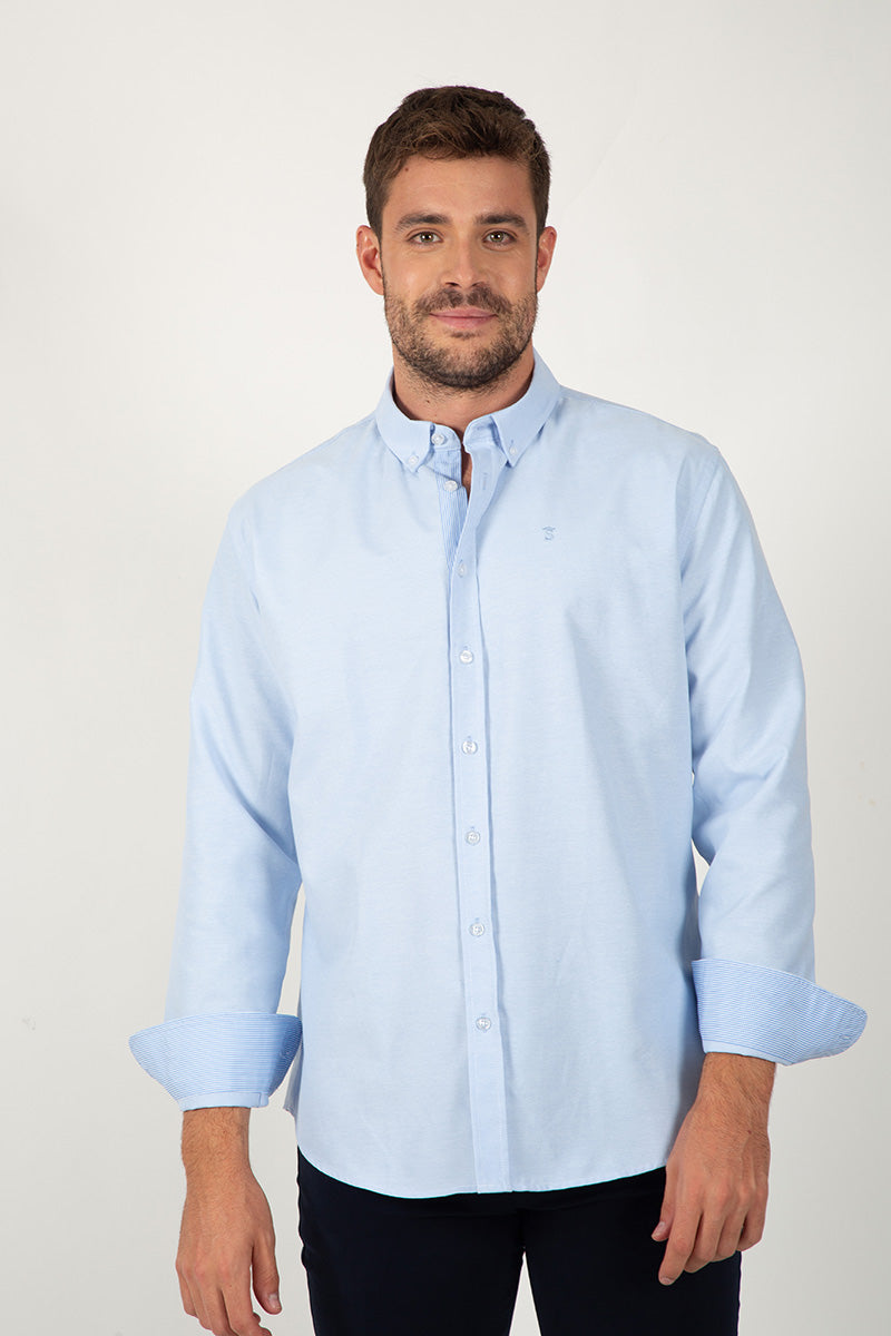 Camisa oxford Celeste