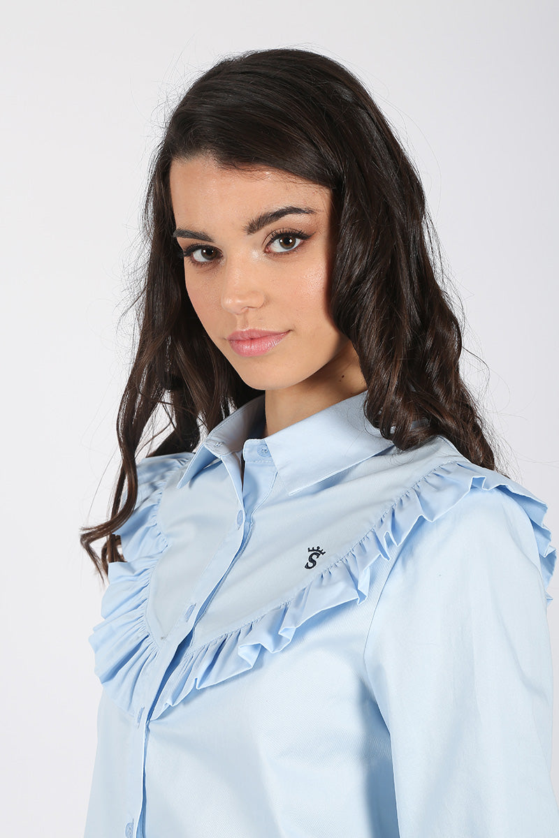 Blusa Celeste Volantes
