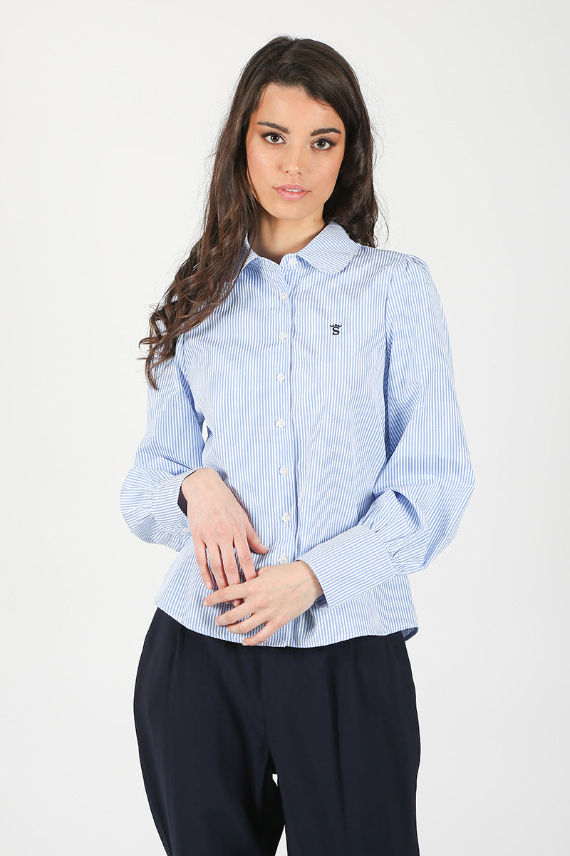 Blusa Manga Bufante Azul Claro