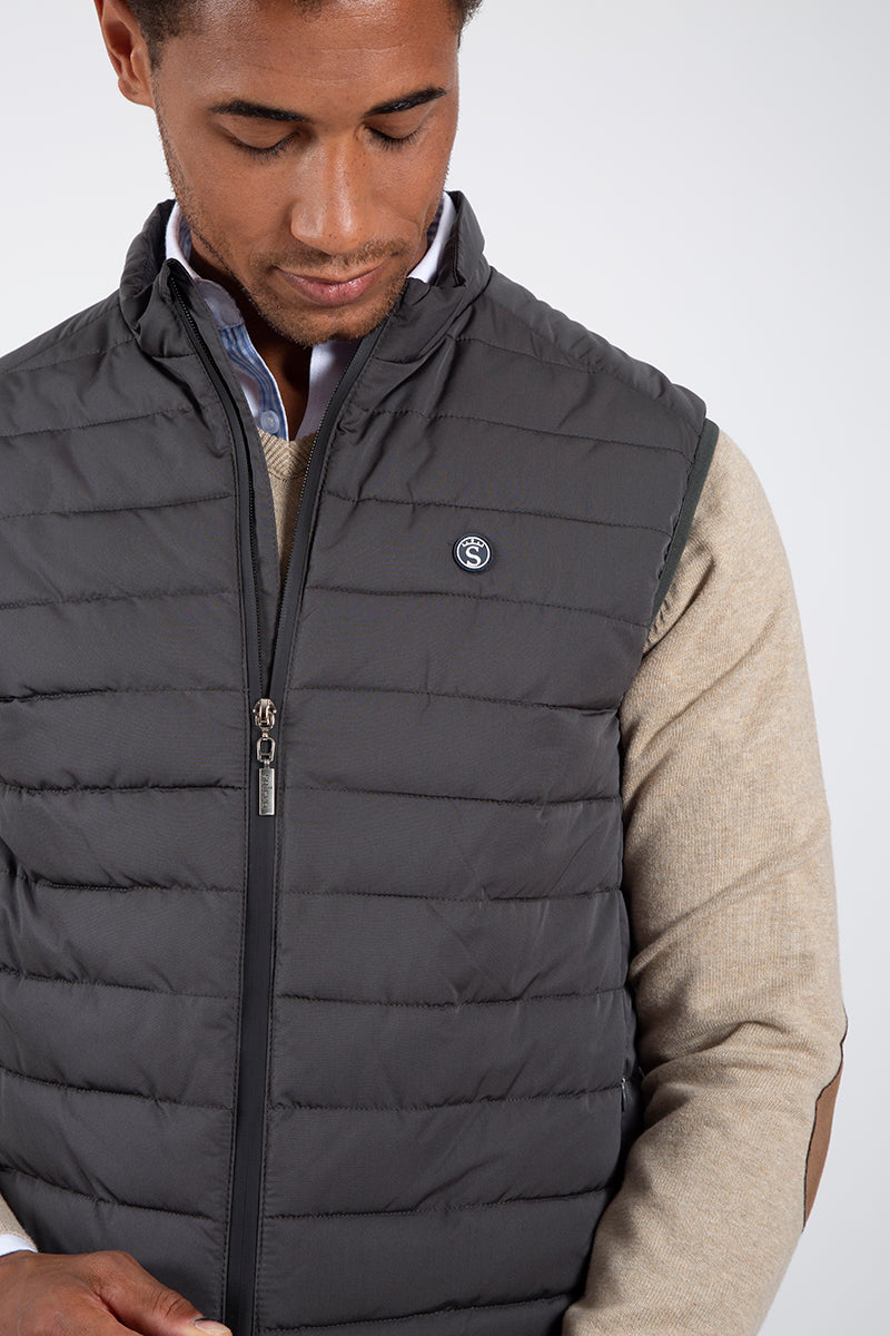 Gilet Ultraléger Bandes Grises