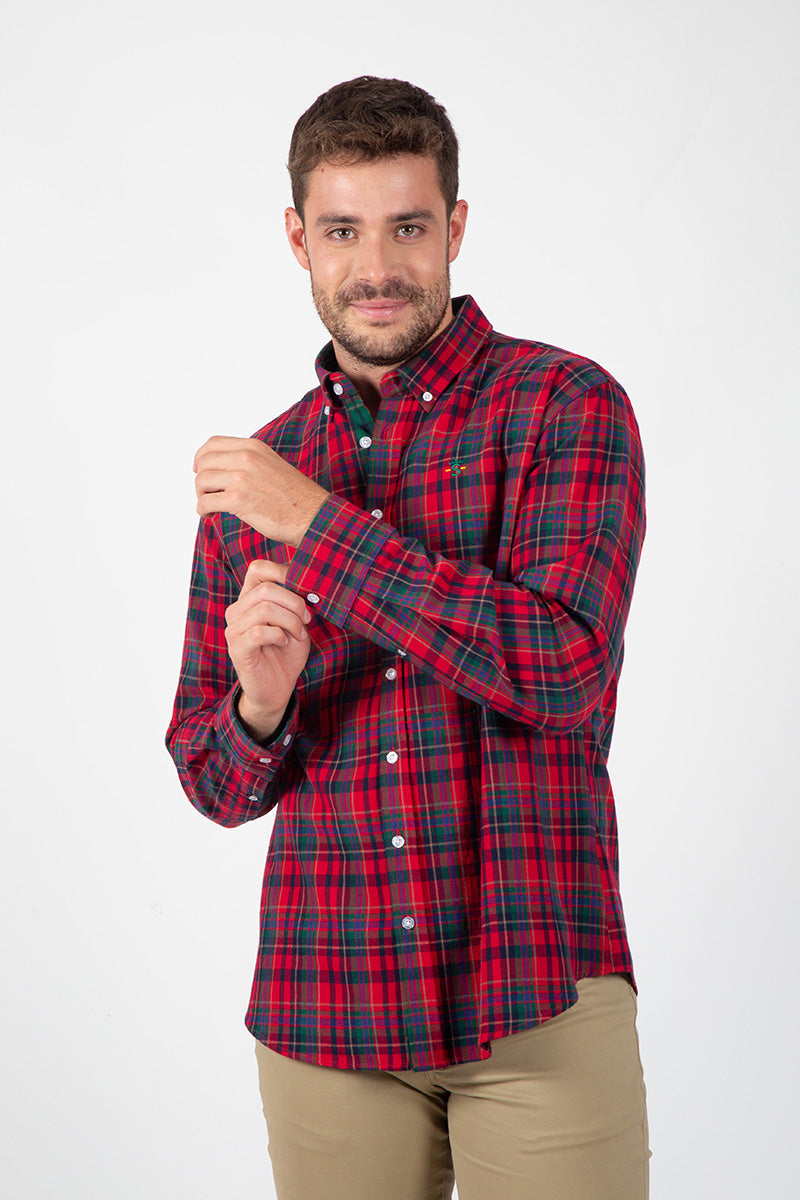 Camisa Cuadros Rojo y Verde