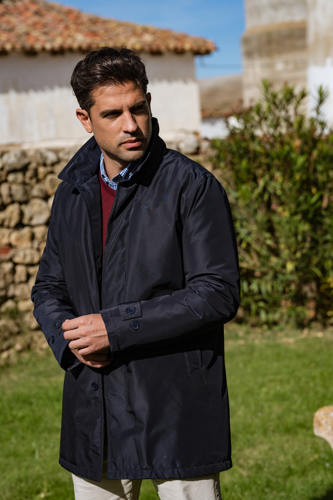 Navy Gabardine Parka