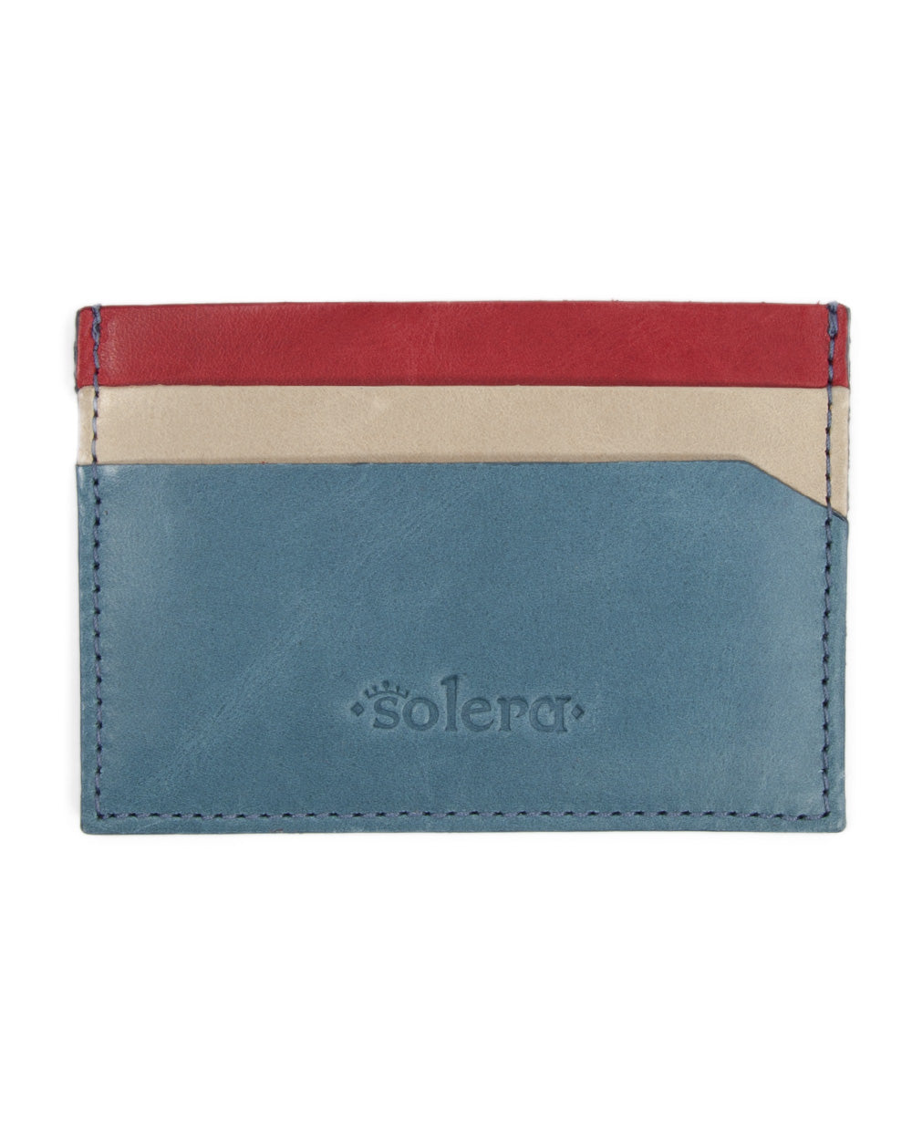 Porte-cartes horizontal bleu clair multicolore